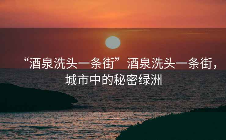 “酒泉洗頭一條街”酒泉洗頭一條街，城市中的秘密綠洲