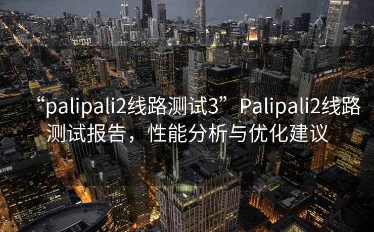 “palipali2線路測試3”Palipali2線路測試報告，性能分析與優(yōu)化建議