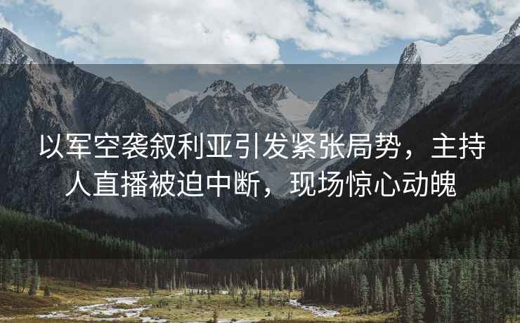 以軍空襲敘利亞引發(fā)緊張局勢(shì)，主持人直播被迫中斷，現(xiàn)場(chǎng)驚心動(dòng)魄