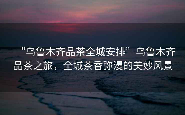 “烏魯木齊品茶全城安排”烏魯木齊品茶之旅，全城茶香彌漫的美妙風(fēng)景