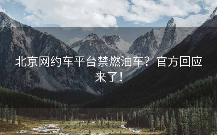 北京網(wǎng)約車平臺(tái)禁燃油車？官方回應(yīng)來(lái)了！