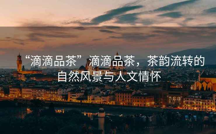 “滴滴品茶”滴滴品茶，茶韻流轉(zhuǎn)的自然風(fēng)景與人文情懷