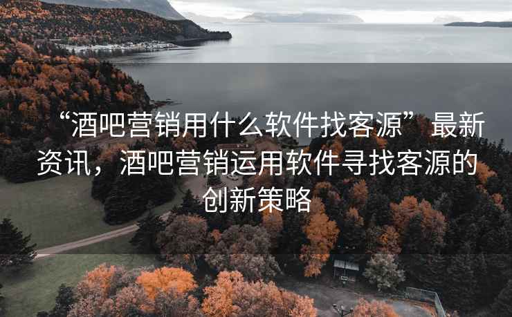 “酒吧營銷用什么軟件找客源”最新資訊，酒吧營銷運用軟件尋找客源的創(chuàng)新策略