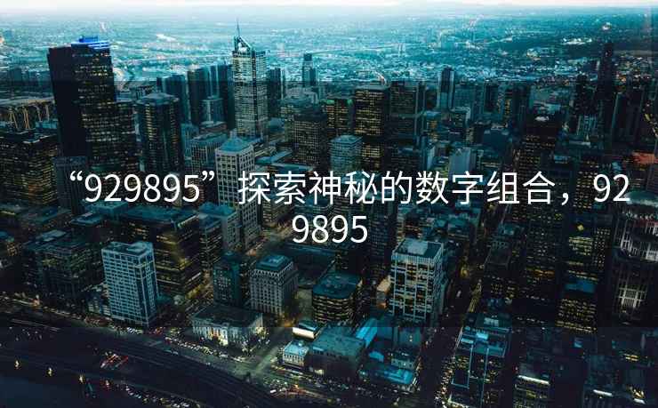 “929895”探索神秘的數(shù)字組合，929895