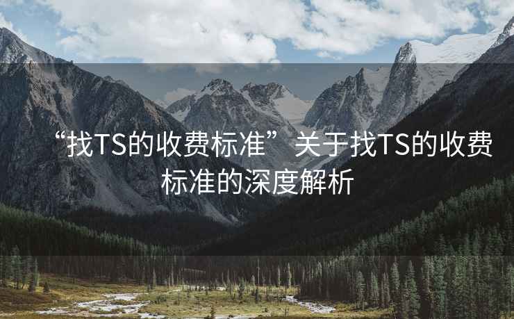 “找TS的收費(fèi)標(biāo)準(zhǔn)”關(guān)于找TS的收費(fèi)標(biāo)準(zhǔn)的深度解析
