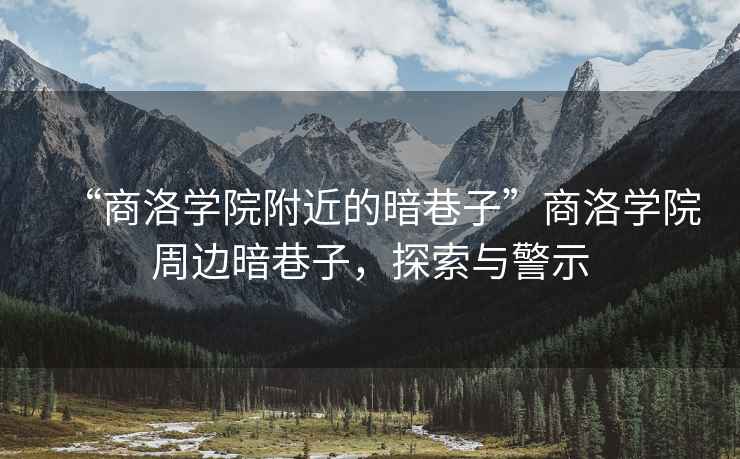 “商洛學院附近的暗巷子”商洛學院周邊暗巷子，探索與警示