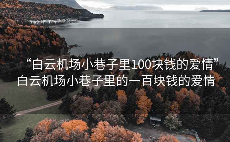 “白云機(jī)場(chǎng)小巷子里100塊錢(qián)的愛(ài)情”白云機(jī)場(chǎng)小巷子里的一百塊錢(qián)的愛(ài)情
