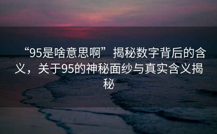 “95是啥意思啊”揭秘?cái)?shù)字背后的含義，關(guān)于95的神秘面紗與真實(shí)含義揭秘