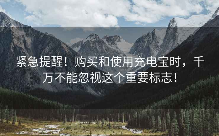 緊急提醒！購(gòu)買和使用充電寶時(shí)，千萬(wàn)不能忽視這個(gè)重要標(biāo)志！