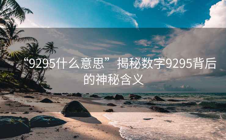 “9295什么意思”揭秘數(shù)字9295背后的神秘含義