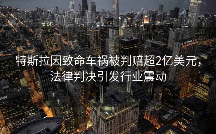 特斯拉因致命車禍被判賠超2億美元，法律判決引發(fā)行業(yè)震動