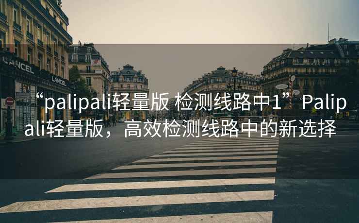 “palipali輕量版 檢測線路中1”Palipali輕量版，高效檢測線路中的新選擇