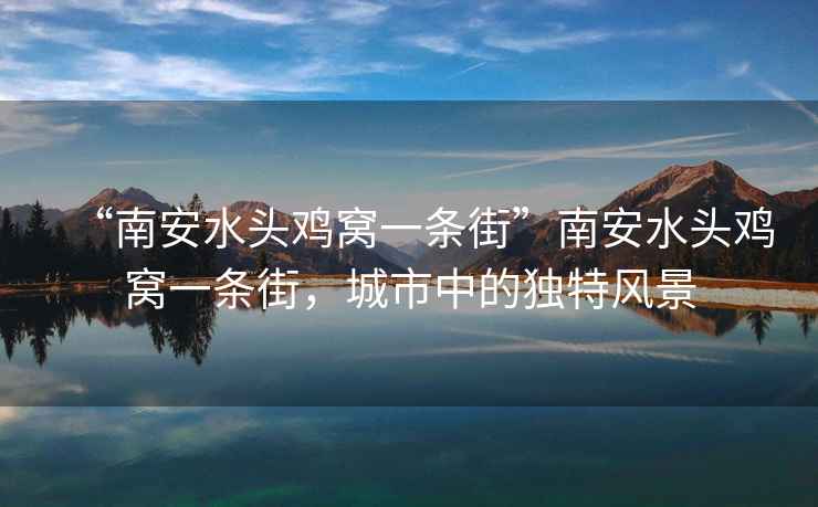 “南安水頭雞窩一條街”南安水頭雞窩一條街，城市中的獨特風(fēng)景