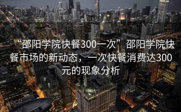 “邵陽學院快餐300一次”邵陽學院快餐市場的新動態(tài)，一次快餐消費達300元的現(xiàn)象分析