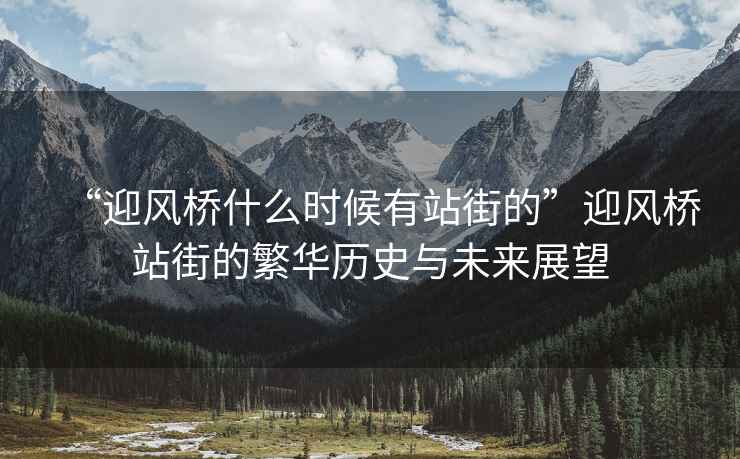 “迎風(fēng)橋什么時候有站街的”迎風(fēng)橋站街的繁華歷史與未來展望