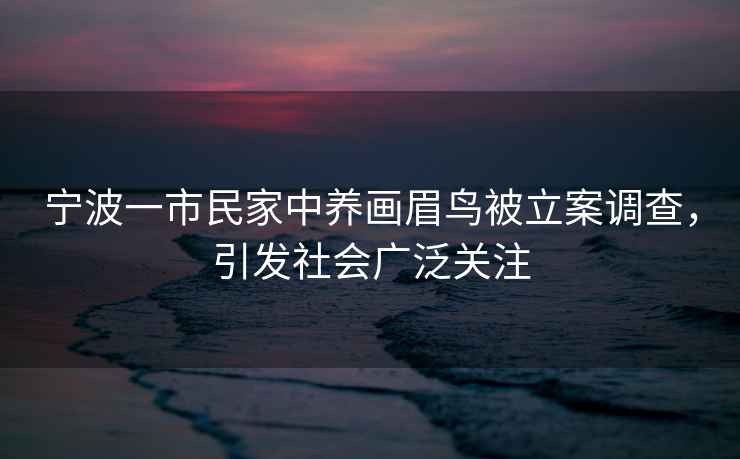 寧波一市民家中養(yǎng)畫眉鳥被立案調(diào)查，引發(fā)社會(huì)廣泛關(guān)注