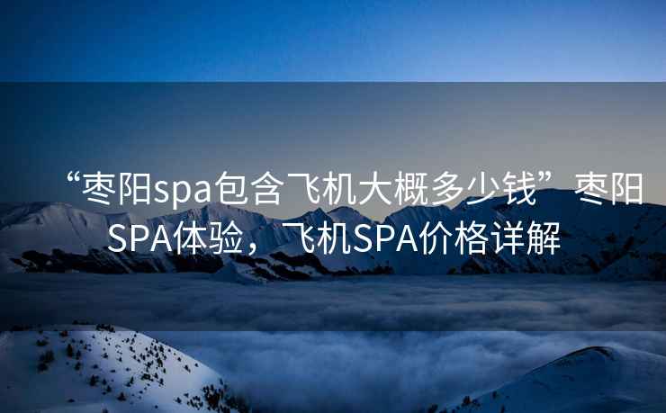 “棗陽(yáng)spa包含飛機(jī)大概多少錢”棗陽(yáng)SPA體驗(yàn)，飛機(jī)SPA價(jià)格詳解