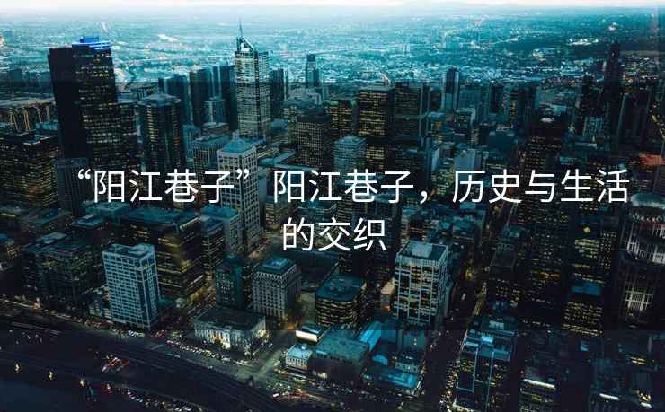 “陽江巷子”陽江巷子，歷史與生活的交織