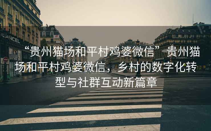 “貴州貓場和平村雞婆微信”貴州貓場和平村雞婆微信，鄉(xiāng)村的數(shù)字化轉型與社群互動新篇章