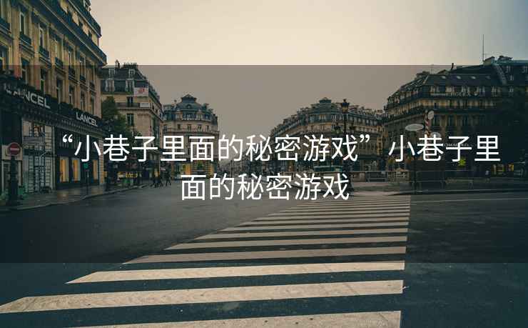 “小巷子里面的秘密游戲”小巷子里面的秘密游戲