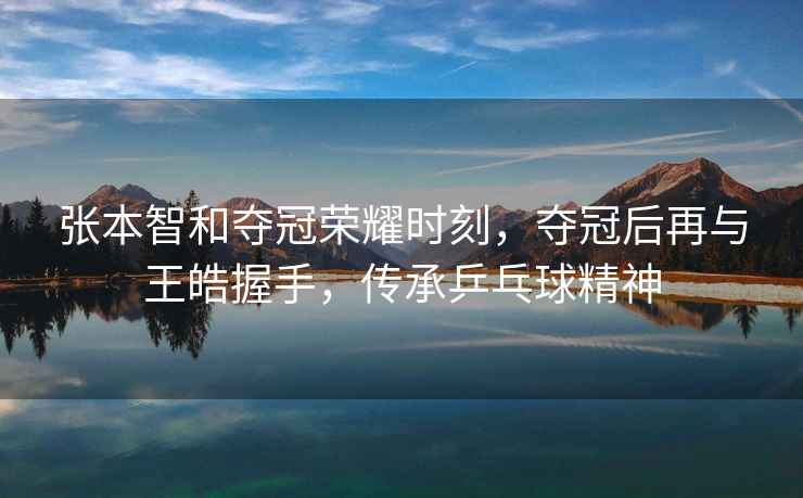 張本智和奪冠榮耀時(shí)刻，奪冠后再與王皓握手，傳承乒乓球精神