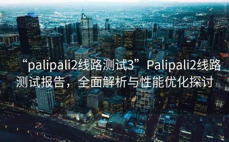 “palipali2線路測試3”Palipali2線路測試報(bào)告，全面解析與性能優(yōu)化探討