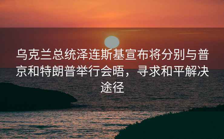 烏克蘭總統(tǒng)澤連斯基宣布將分別與普京和特朗普舉行會晤，尋求和平解決途徑