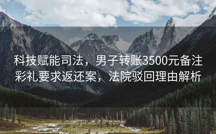 科技賦能司法，男子轉(zhuǎn)賬3500元備注彩禮要求返還案，法院駁回理由解析