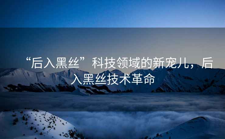 “后入黑絲”科技領(lǐng)域的新寵兒，后入黑絲技術(shù)革命