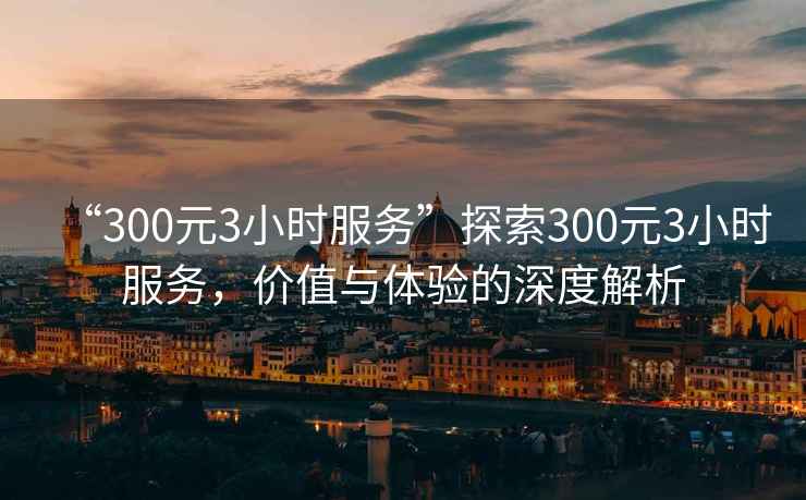 “300元3小時服務”探索300元3小時服務，價值與體驗的深度解析