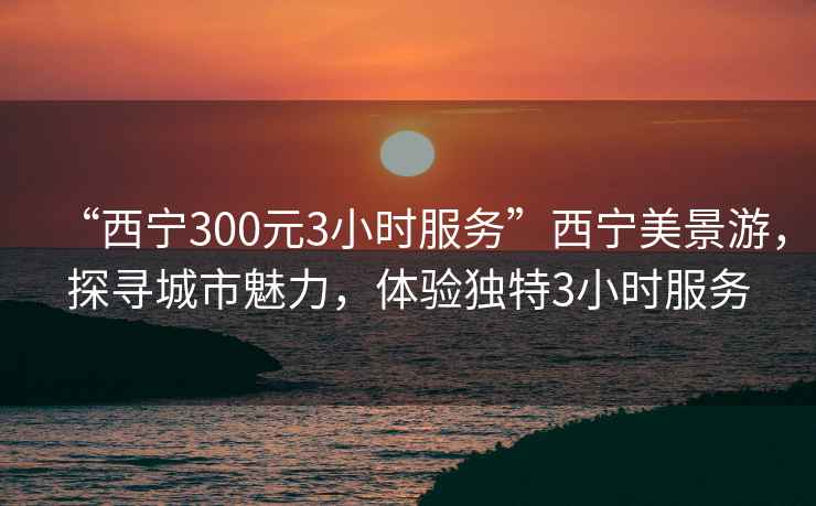 “西寧300元3小時服務(wù)”西寧美景游，探尋城市魅力，體驗獨特3小時服務(wù)