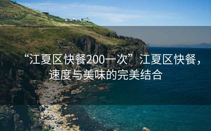 “江夏區(qū)快餐200一次”江夏區(qū)快餐，速度與美味的完美結(jié)合