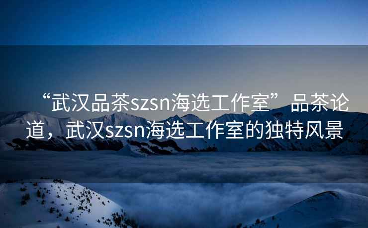 “武漢品茶szsn海選工作室”品茶論道，武漢szsn海選工作室的獨特風景