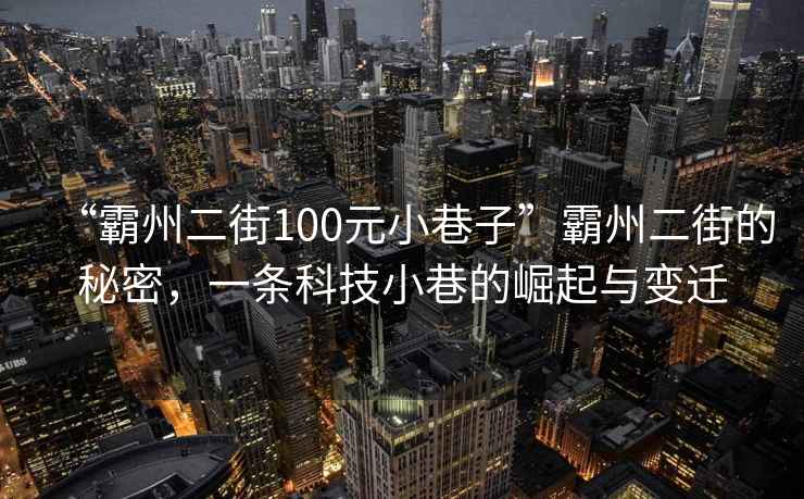“霸州二街100元小巷子”霸州二街的秘密，一條科技小巷的崛起與變遷