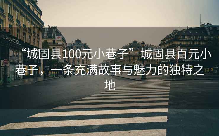 “城固縣100元小巷子”城固縣百元小巷子，一條充滿故事與魅力的獨(dú)特之地