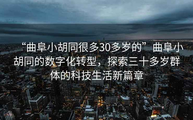“曲阜小胡同很多30多歲的”曲阜小胡同的數(shù)字化轉(zhuǎn)型，探索三十多歲群體的科技生活新篇章
