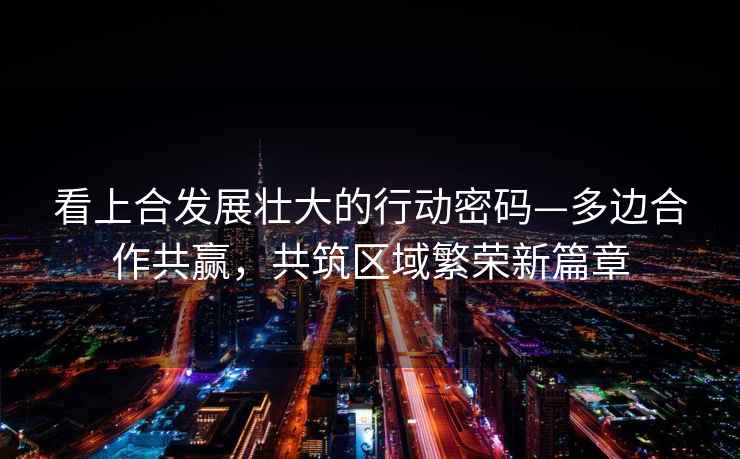 看上合發(fā)展壯大的行動密碼—多邊合作共贏，共筑區(qū)域繁榮新篇章