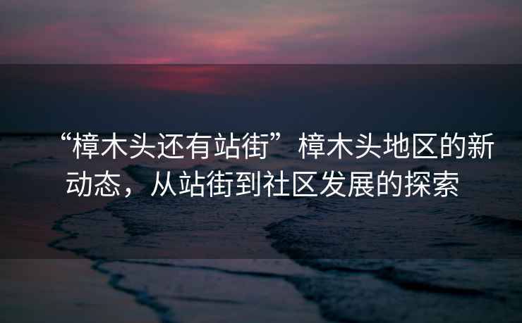 “樟木頭還有站街”樟木頭地區(qū)的新動態(tài)，從站街到社區(qū)發(fā)展的探索
