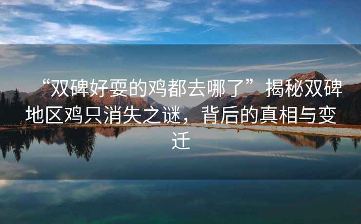 “雙碑好耍的雞都去哪了”揭秘雙碑地區(qū)雞只消失之謎，背后的真相與變遷