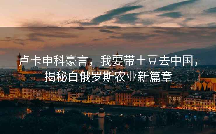 盧卡申科豪言，我要帶土豆去中國，揭秘白俄羅斯農(nóng)業(yè)新篇章