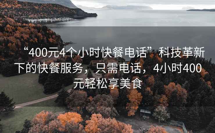 “400元4個小時快餐電話”科技革新下的快餐服務，只需電話，4小時400元輕松享美食